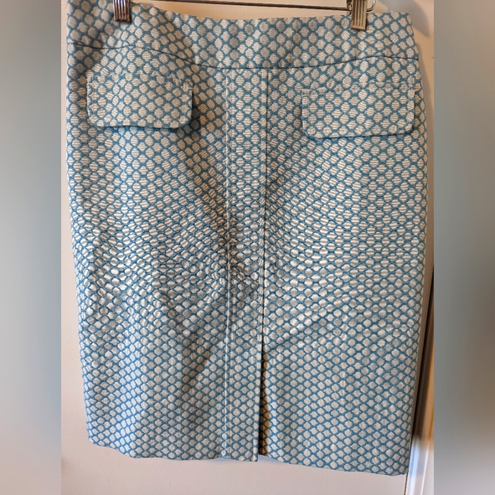 Ann Taylor Vintage Blue and White Skirt Size 10 - Great for the office!